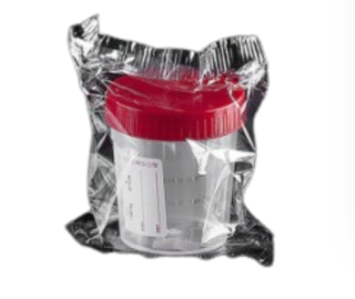 Pojemniki stożkowe 200ml indywidualnie pakowane z polem do opisu - Sterylne