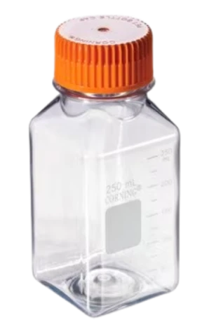Corning® Kwadratowe butelki PET z nakrętką 125ml 24szt.