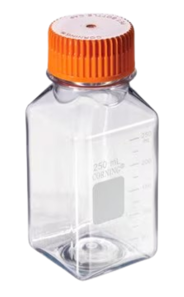 Corning® Kwadratowe butelki PET z nakrętką 125ml 24szt.