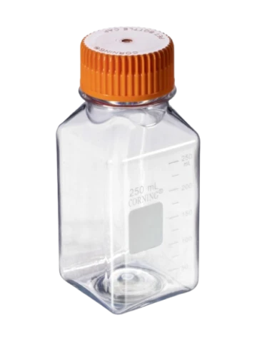 Corning® Kwadratowe butelki PET z nakrętką 250ml 24szt.