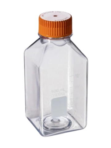 Corning® Kwadratowe butelki PET z nakrętką 500ml 24szt.