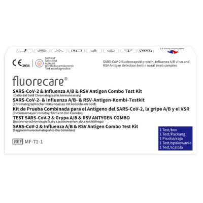 Fluorecare Test antygenowy Combo 4w1 SARS-CoV-2, grypa A/B i RSV - 25 szt.