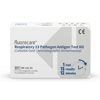 Fluorecare Test antygenowy Combo 13w1 SARS-CoV-2, grypa A/B, RSV, ADV, RhV, PIV, hMPV i bakterie - 10 szt.